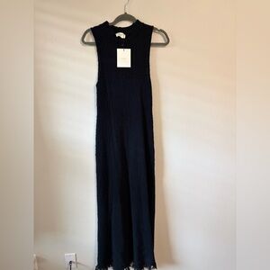 DISSH Black Textured Knit Maxi Dress